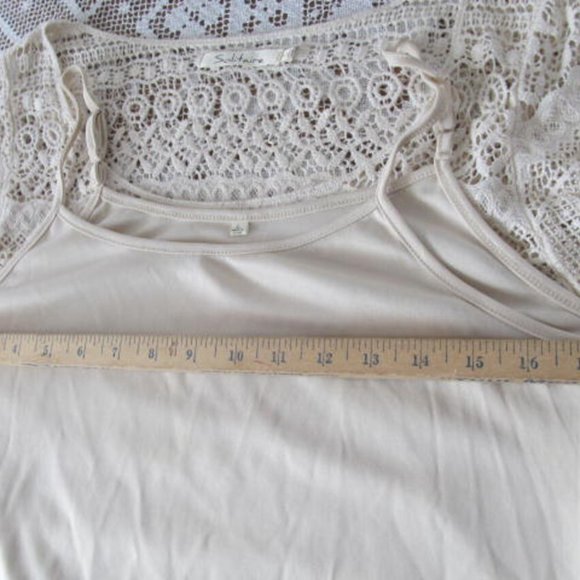 SOLD 2 pc Beautiful Boho Lace Dress Fringe Bottom Dresses Ivory lace bohemian - Picture 6 of 6